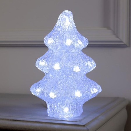 LED figure "Christmas tree" 7 × 21 × 7 cm, acrylic, 20 LED, AAX2 batteries (not in the kit), white glow