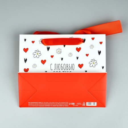 Laminated packet with a ribbon "in heart", Ml 27 × 11.5 × 23 cm-4