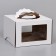 Box for cake 3 windows, with handles, white, 30 x 30 x 20 cm