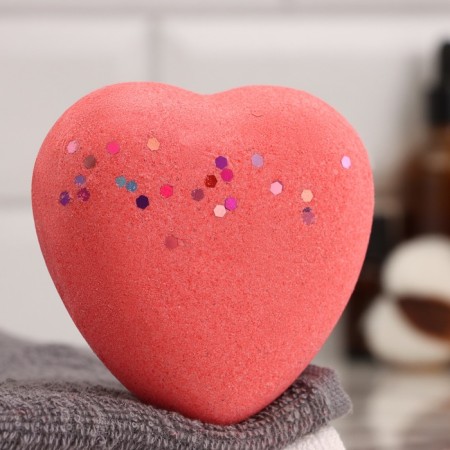 Bombing for the bath "Heart with sparkles" 180 g, giant, benpan