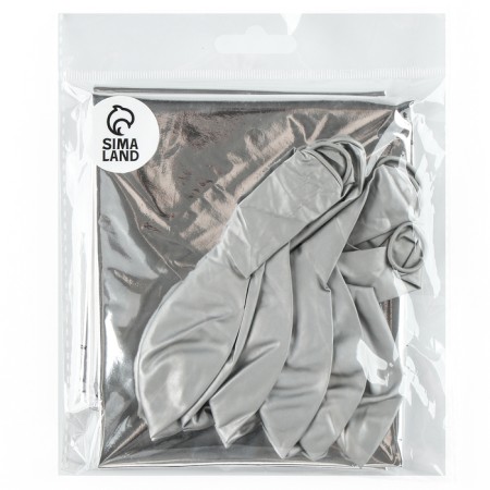 Set of balls "Festive" foil, latex, color silver, 10 pcs.-2