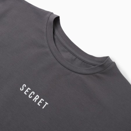 Female T-shirt, dark gray color, one size (42-46)-1
