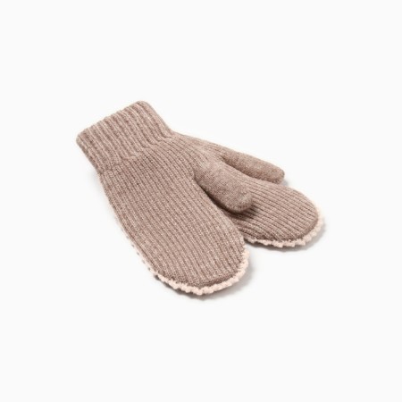 Women's mittens minku, brown color, 22 cm-1