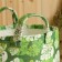 Organizer for storage with upper handles, print green leaves, 28x28x25 cm, felt