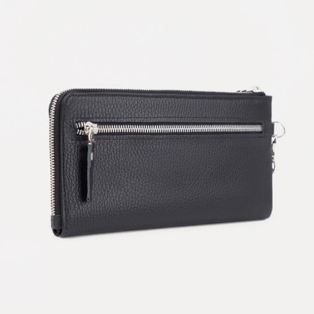 Women's wallet on the zipper Textura, with a pen, black color-1