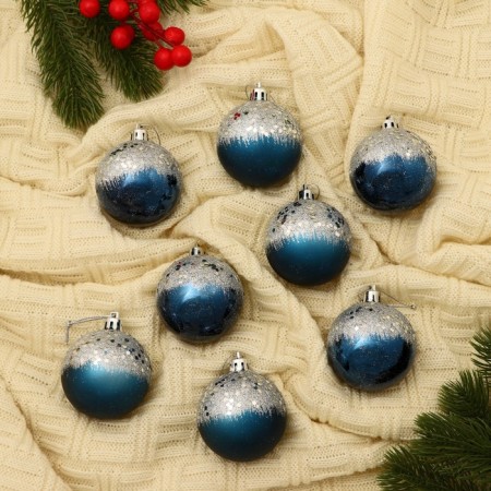 Set of balls plastic D-5.5 cm, 8 pcs "Magic" blue