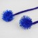 Decorative element on the rope 2 balls with brilliance, d = 2 cm, set 8 pcs., Blue color