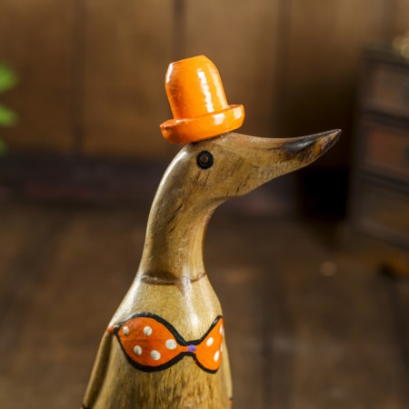 Souvenir "Duck in the orange swimsuit" wood 13x9x27 cm-4