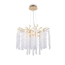 Suspended lamp Freya FR1010PL-06G Mineral, 460x460x1700 mm, G9, 6x40W, color gold