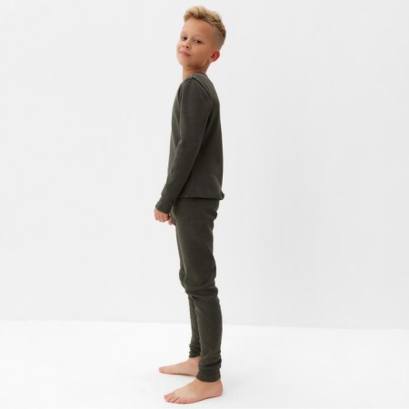Thermal underwear for a boy (longshit, leggings) Khaki color, height 116-7