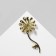 Brooch "March 8" Flower chamomile, white color in gold