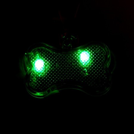 Bone-handler bean with a sticker for a note of 3 glow modes, green-2