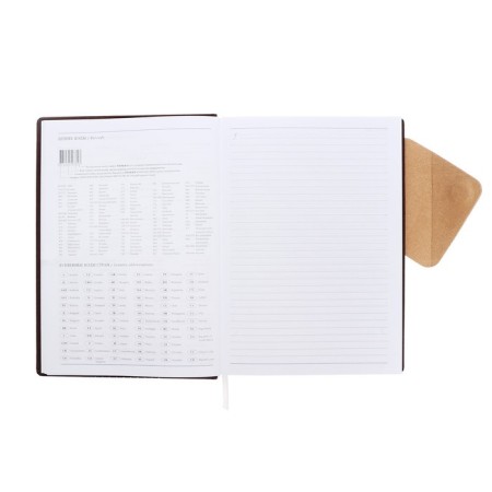Diary 205x150 mm 168 sheets, leatherette, unit 70 g/m2, liesse, magnetic refuge, brown-10