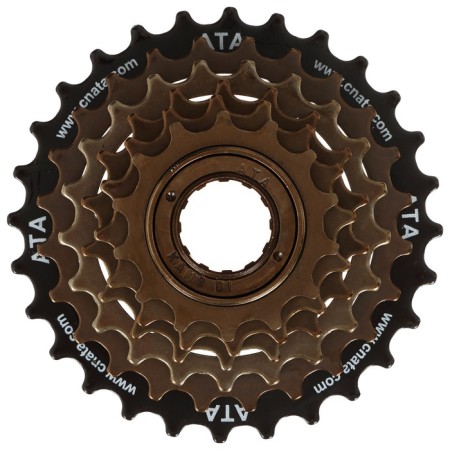 ATA ratchet, 6 speeds, 14-28t, black-brown color
