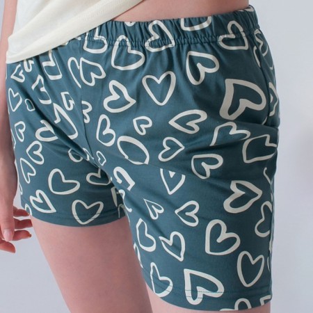 Female homemade set (T -shirt/shorts), sea wave, size 46-5
