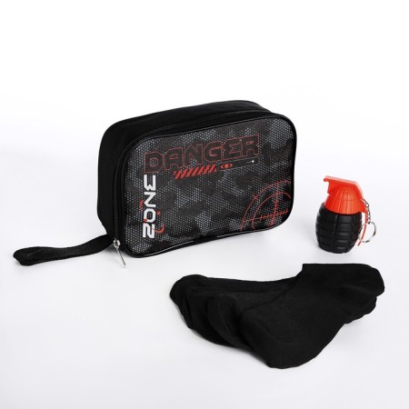 Gift set "Danger": bag, set of screwdrivers, socks 3 pairs pr 40-42, postcard, black color-3