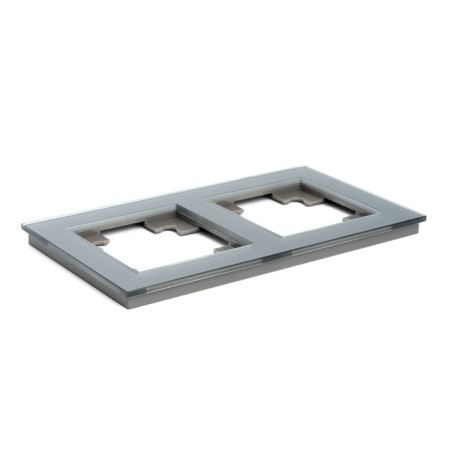 2-seater frame, glass, Stekker series Catherine, GFR00-7002-03, silver-2