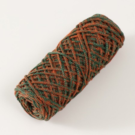 Knitting cord 35% cotton, 65% polypropylene 3 mm 85m/160 ± 10 g (mountain ash/emerald)-1