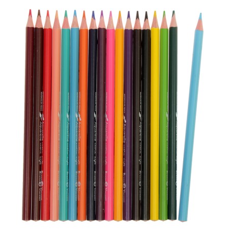 Pencils of watercolor 18 colors BrunovisConti Aquarelle, three -sided-1