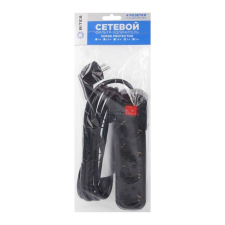 Network filter 5Bits SP4B-330 4S, 4 sockets, 3 m, 16 A, 3x1.5 mm2, with off., Black-4