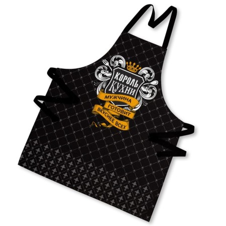 Kitchen set 3 pr. "King of the kitchen" apron 60x70 cm, take 20x20 cm, towel 35x60 cm-1