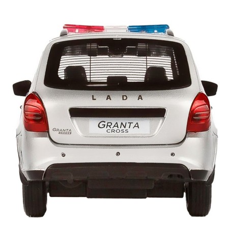 Metal machine “Lada Police” 1:24, silver color, doors, hood and trunk, light and sound effects open-6
