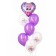 Bouquet of balls "Bunny", latex, foil, set: 7 pcs., Mix