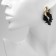 Earrings with the removable element "Transformer" Clover-heart, black color in gold