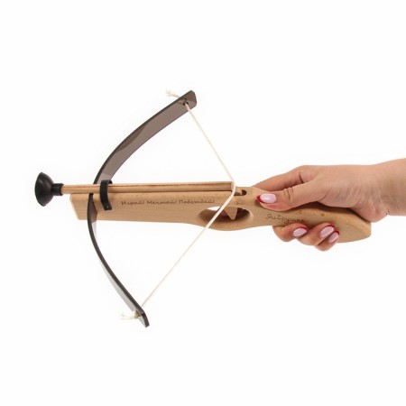 Crossbow with a mini handle with a plastic arc, 29 cm, from a beech-10