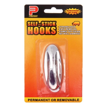The hook is self -adhesive, round, with a system of universal removal, chrome, 3*8 cm, 1 pc.-2