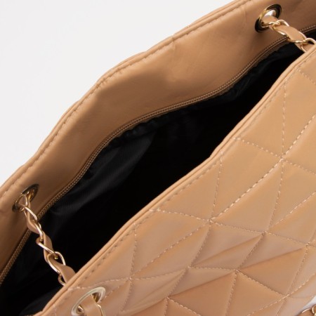 Zipper bag with lightning, beige color-2