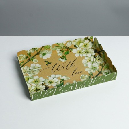 Cookie box, confectionery packaging with PVC lid, "bee", 22 x 15 x 3 cm-2