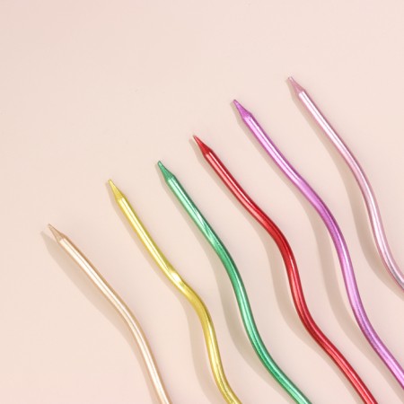 Candles for Cake "Serpentine" 6 pcs, cocktail, multi -colored-2