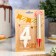 Candle in the cake "Gran + Fountain", number "4", pearl, 6.5 cm