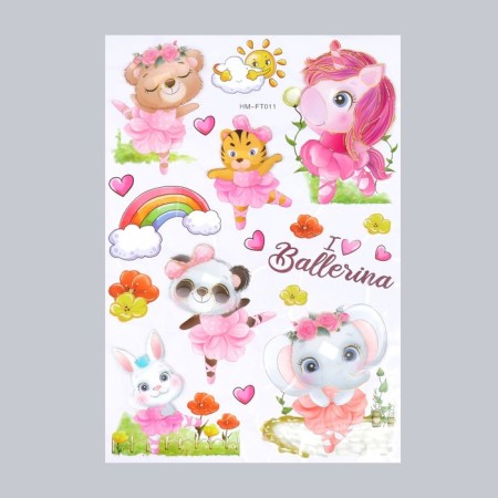 Plastic sticker multi -layer "Ballerini beasts" 50x35 cm