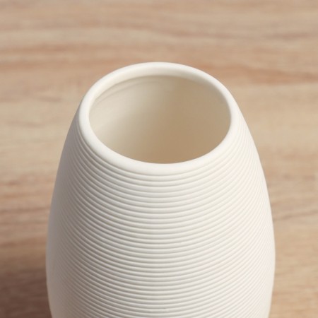 VAZA Ceramics Table "Elliot" Barrel, D-5 cm, 14x8 cm, white-1