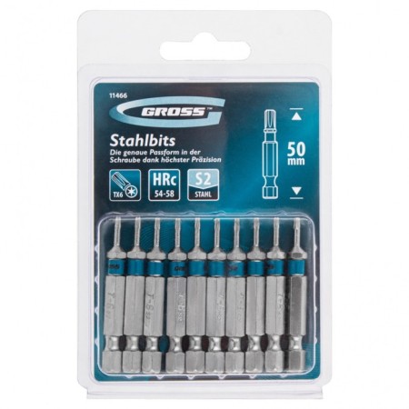 Gross 11466 bit set, steel S2, Torx 6x50, 10 pcs-4