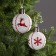 A set of Christmas tree balls “Red snowflakes and deer” 2 pcs., Battery, 1 LED, glow warm white