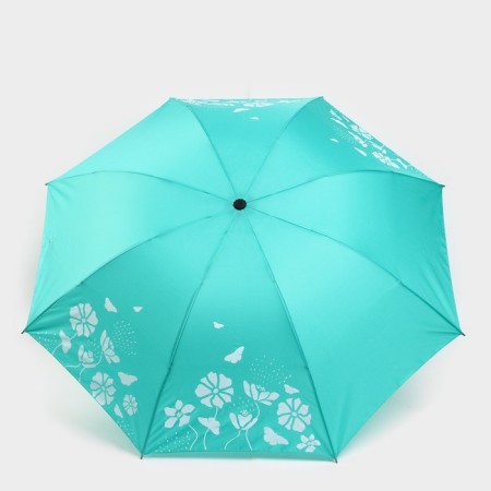 Women's Mechanical “Flowers” ​​umbrella, 8 spokes, d = 95, turquoise color-1