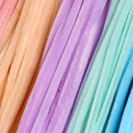 Set for creativity with fur sticks, pastel-4