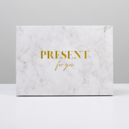 Gift folding box, packaging, “marble”, 21 x 15 x 7 cm-4