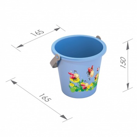 Set for playing in sand No. 91: 3 molds, bucket, rake, scoop-1