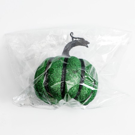 Decor "Pumpkin" in green color 9.5x9.5x12 cm-3