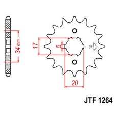 Leading star JT SPROCKETS JTF1264-15, circuit 428, 15 teeth