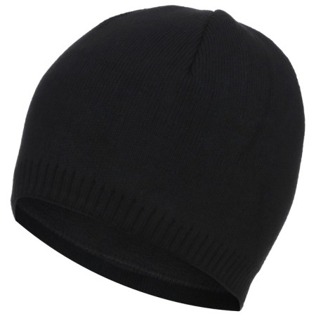 Knitted hat, two -pin without a lapel, acrylic fabric, heater fleece, black color, dimensionless