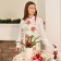 Apron "Ethel" Christmas Red Flowers 60x70cm, 100% HL, sarzha 190 g/m2