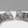 Hanging earrings with rhinestones "Waterfall" three beads, white color in silver, 11.5 cm