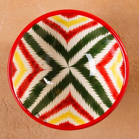 Rishtan ceramics "Atlas", 18 cm, large, multi -colored ceramics-5