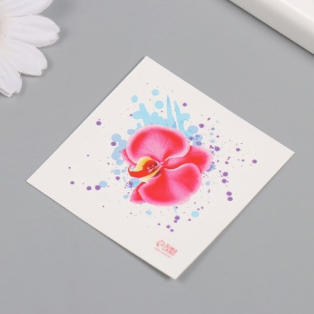 Tattoo on the body color "watercolor. Orchid" 6x6 cm-4