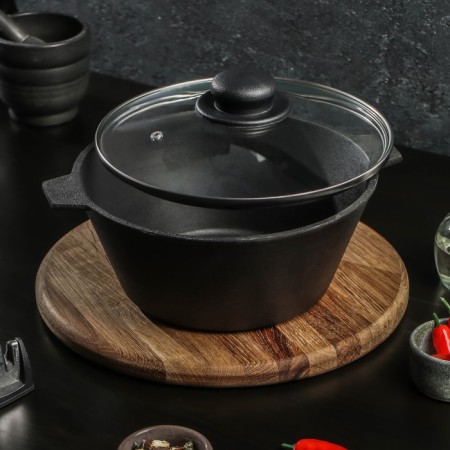 Poster cast iron magma, 2.5 l, d = 22.5 cm, h = 10 cm, glass cover-3